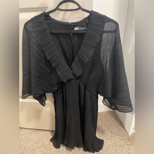 Elegant Black Pleated Dress